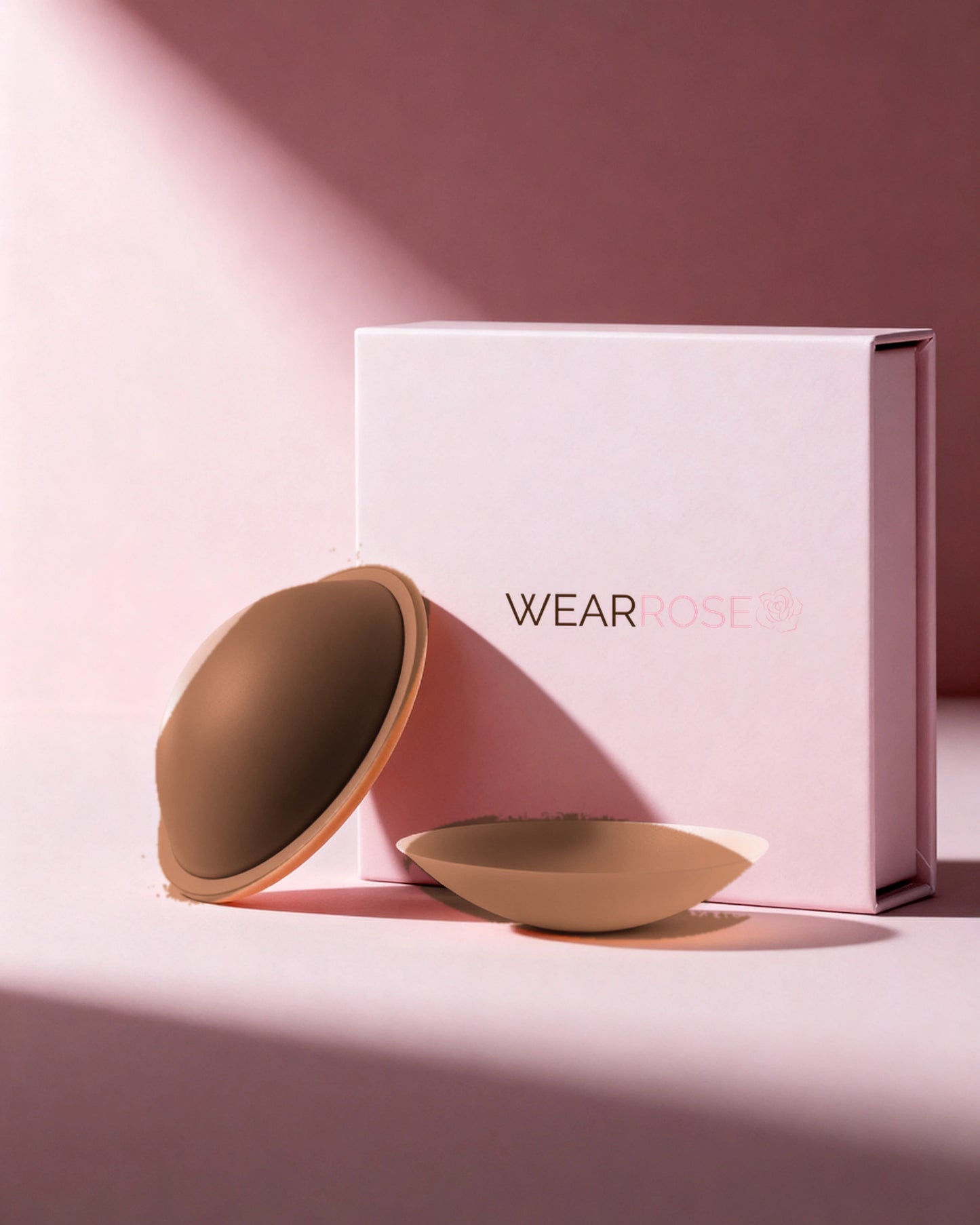 Wear Rose reusable silicone nipple covers in Brown with gift box