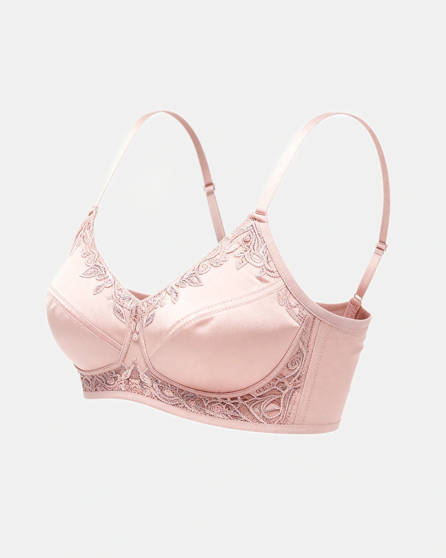 women's lace bra, floral smoothing support Blush — Wear Rose