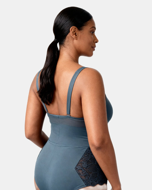 women's seamless underwear no-show lace trim brief Slate — Wear Rose