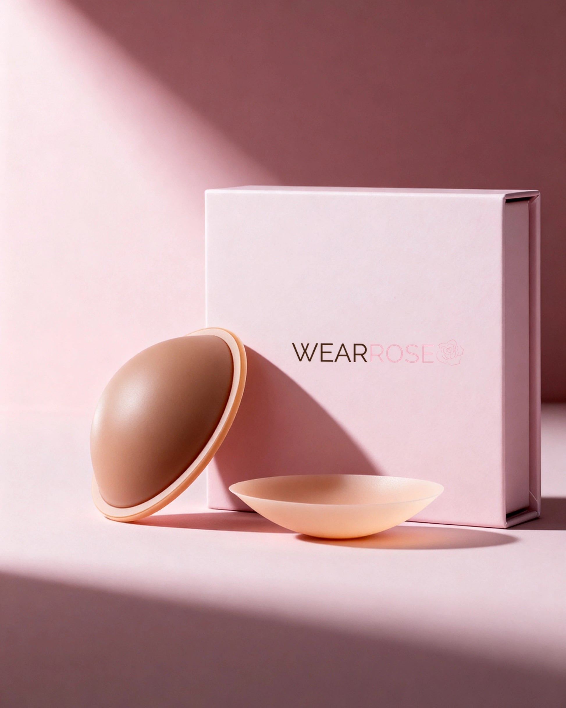 Wear Rose reusable silicone nipple covers in Beige with gift box