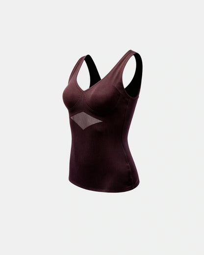 built in bra support tank Aubergine — Wear Rose