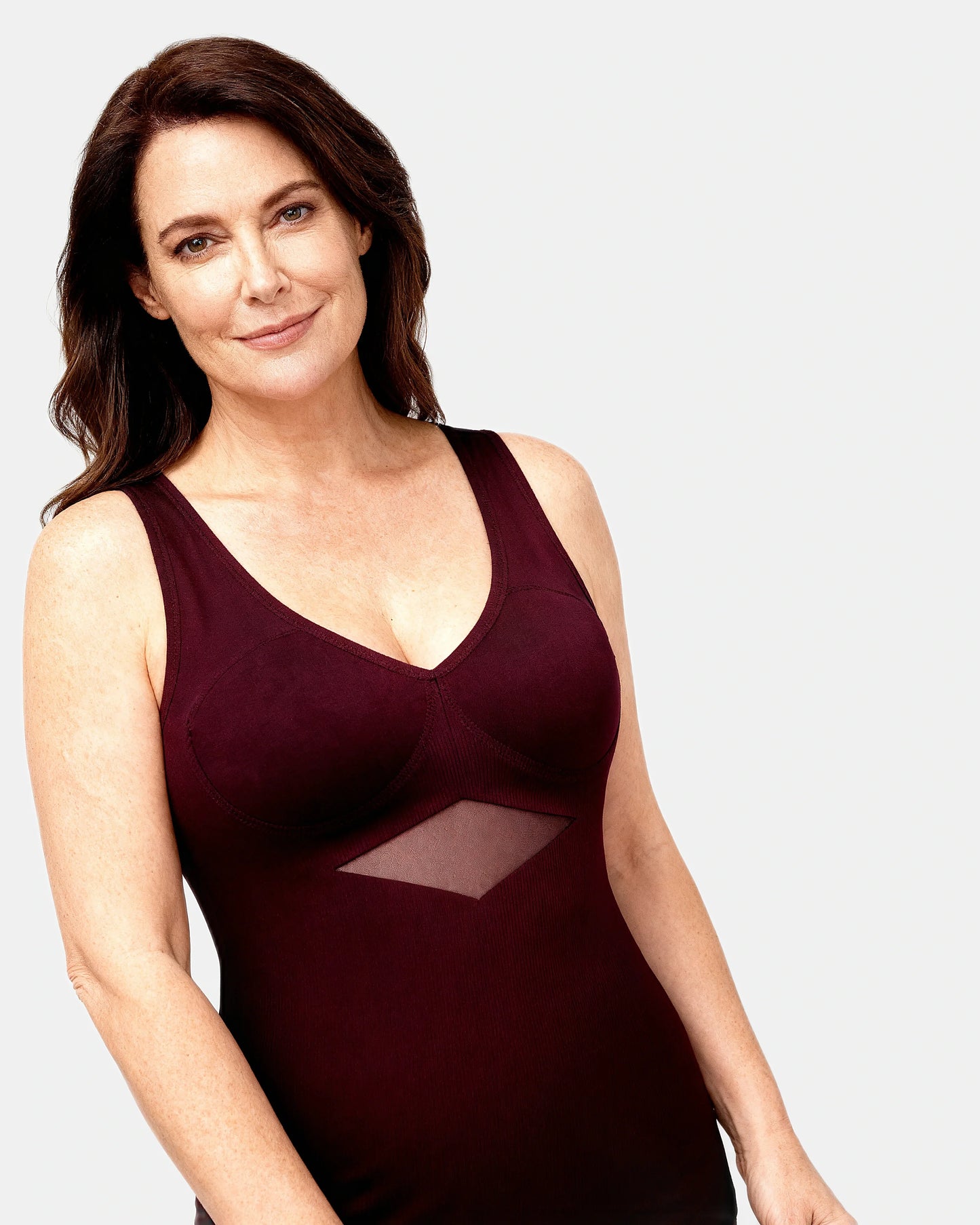 built in bra support tank Plum — Wear Rose