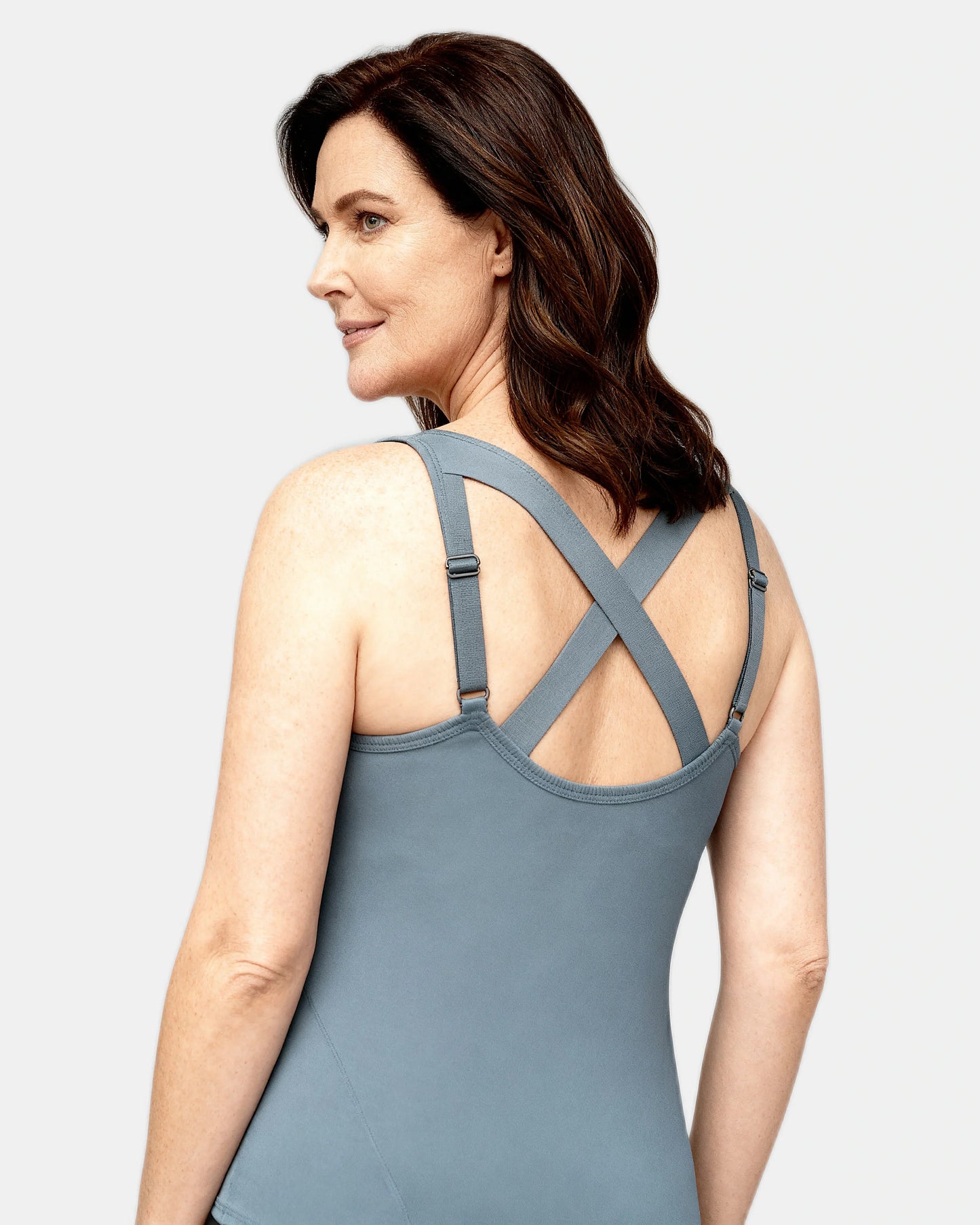 built in bra support tank Slate — Wear Rose