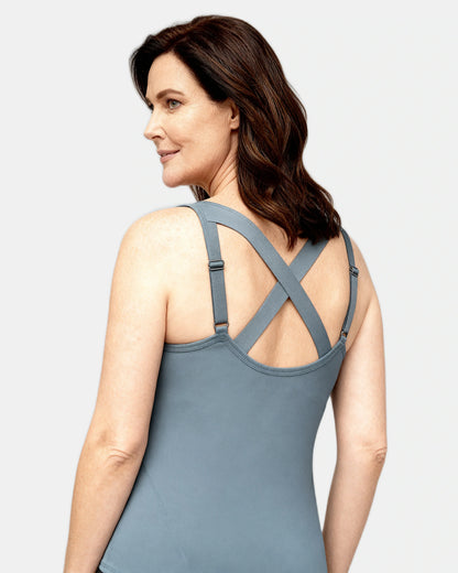 built in bra support tank Slate — Wear Rose