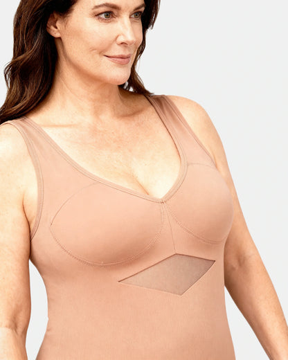 built in bra support tank Taupe — Wear Rose