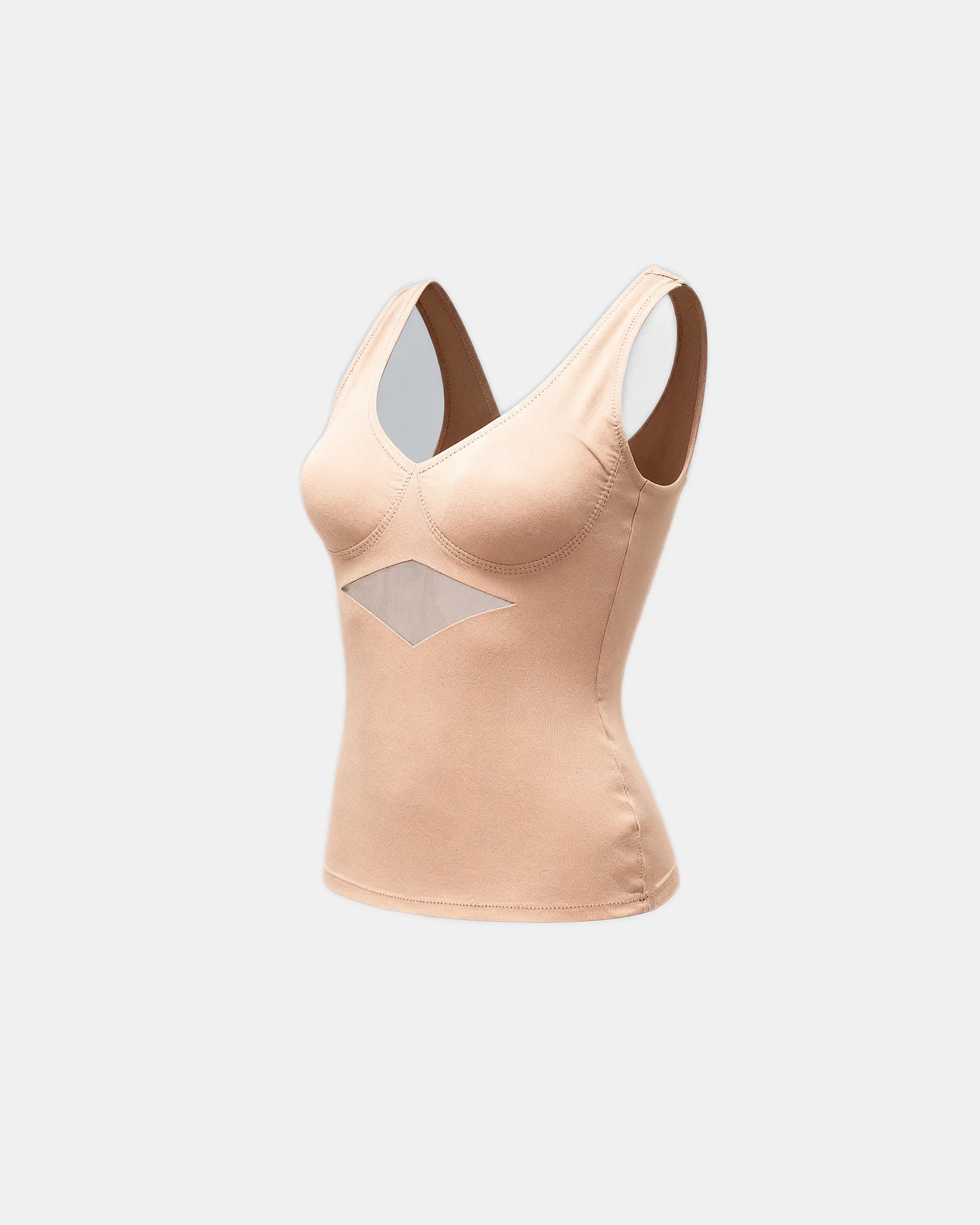 built in bra support tank Taupe — Wear Rose