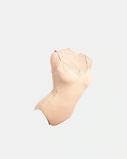 cross front cami bodysuit Sand — Wear Rose