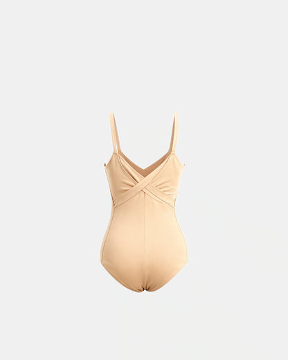 cross front cami bodysuit Sand — Wear Rose