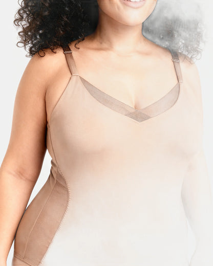 cross front cami bodysuit Taupe — Wear Rose