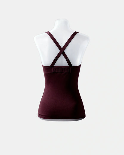 cross front support cami Plum — Wear Rose