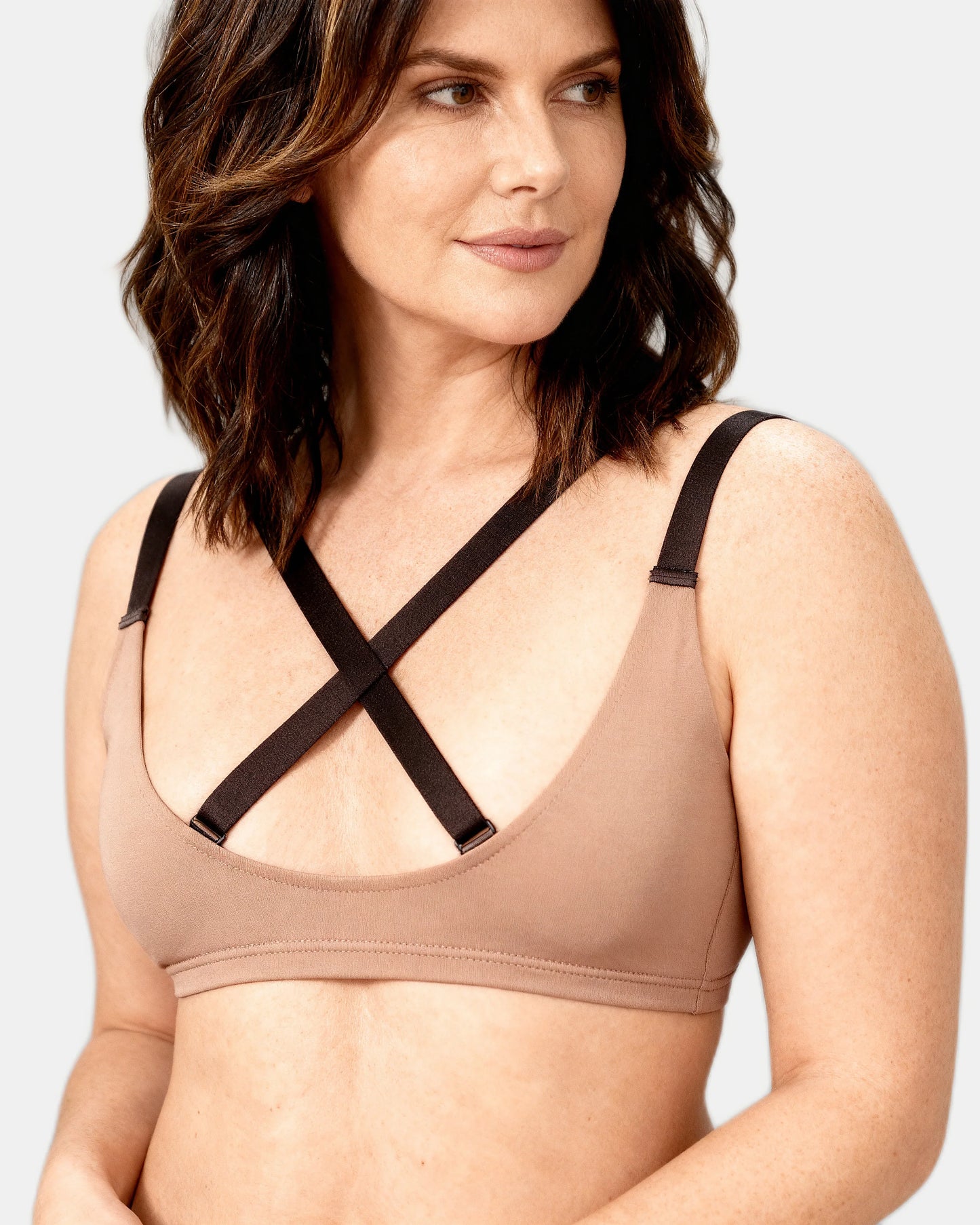 cross front support cami Taupe — Wear Rose
