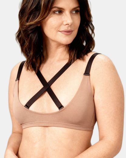 cross front support cami Taupe — Wear Rose