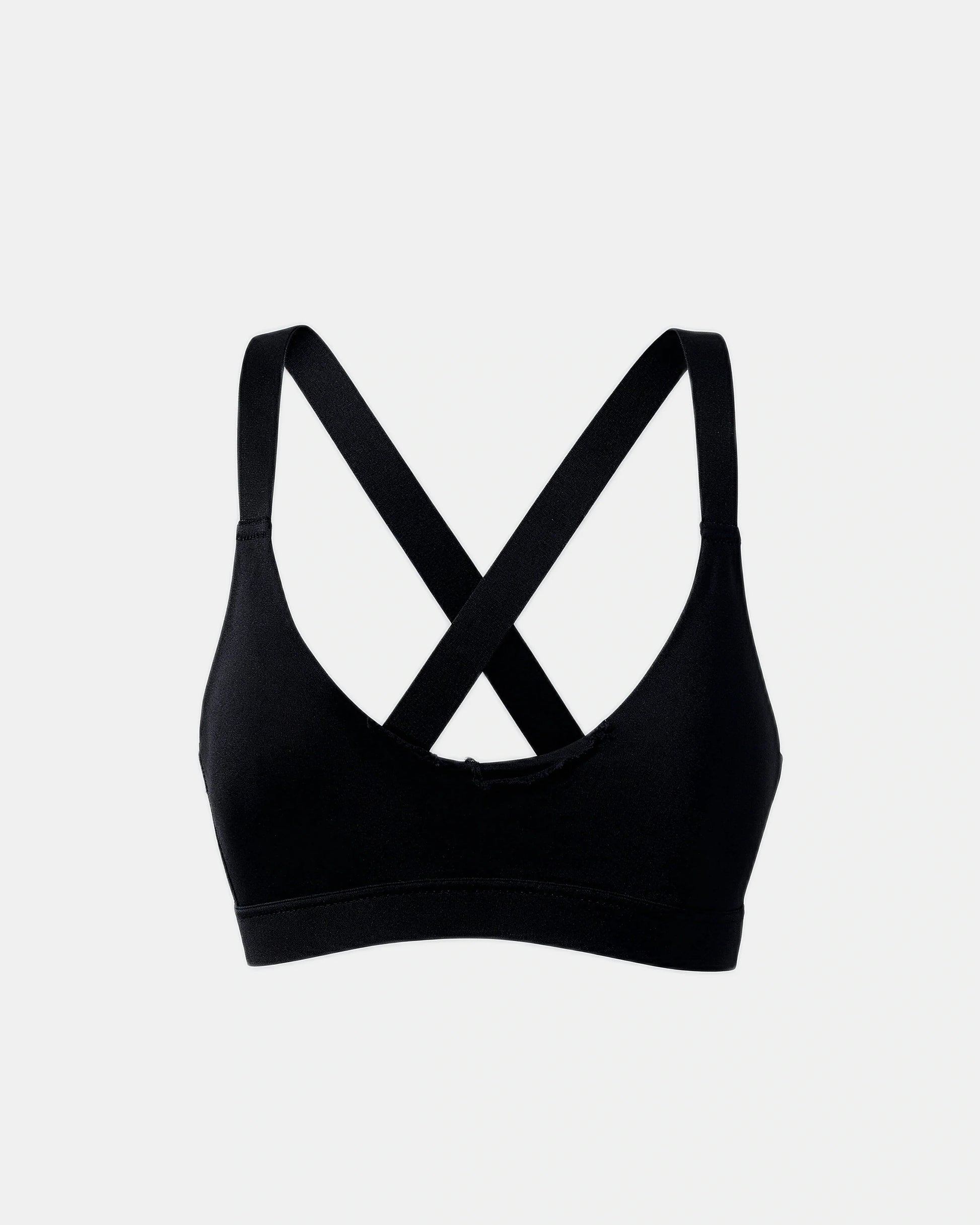 cross front v neck bra Black — Wear Rose