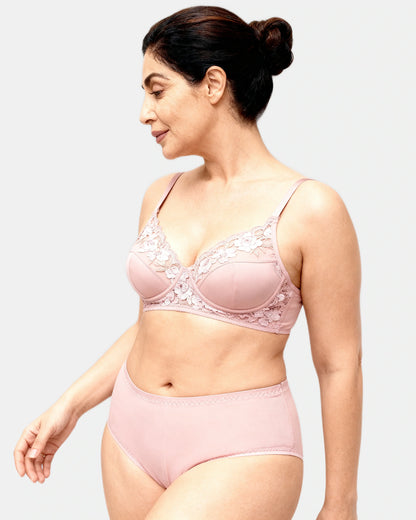 floral lace support bra Blush — Wear Rose