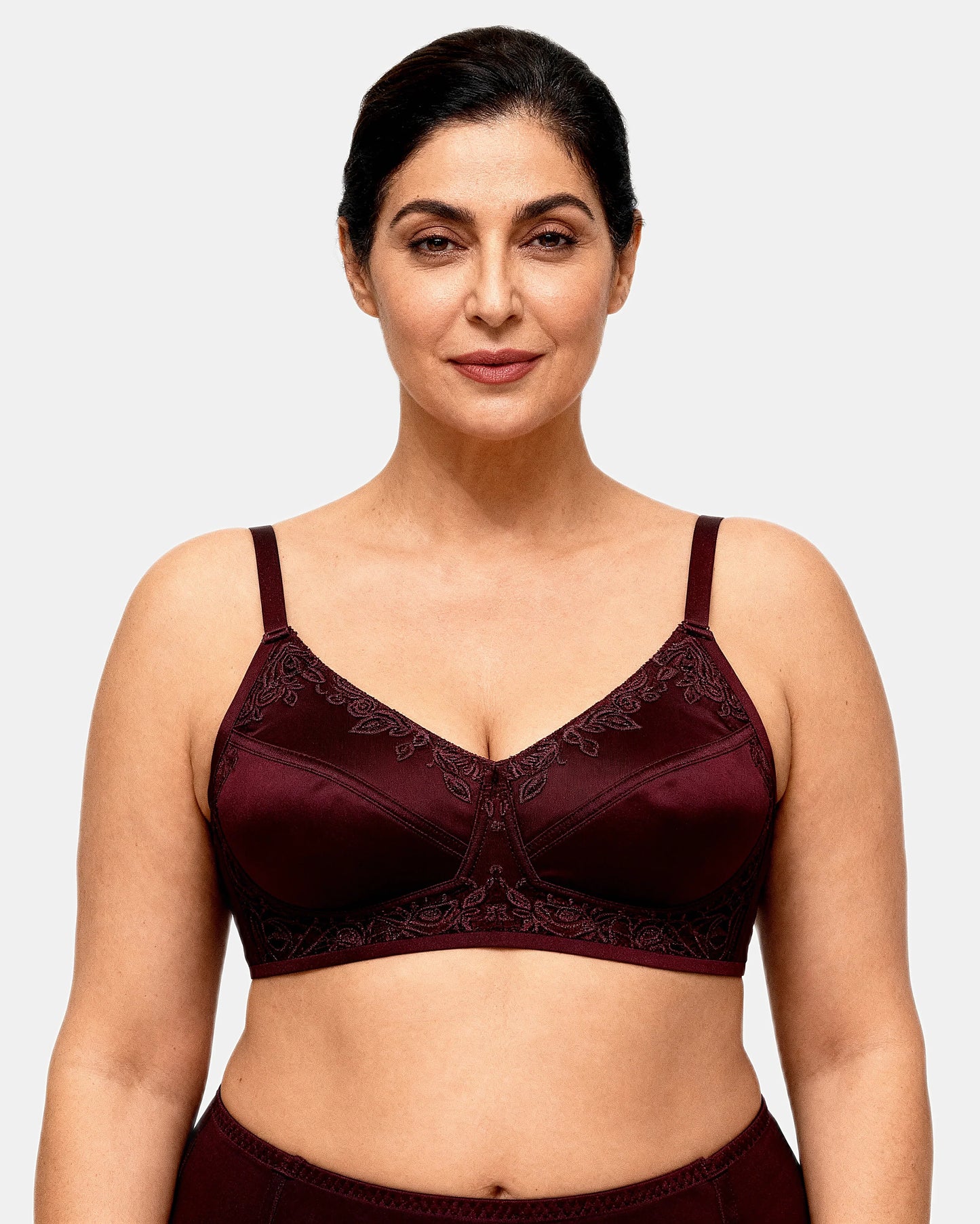 floral lace support bra Plum — Wear Rose