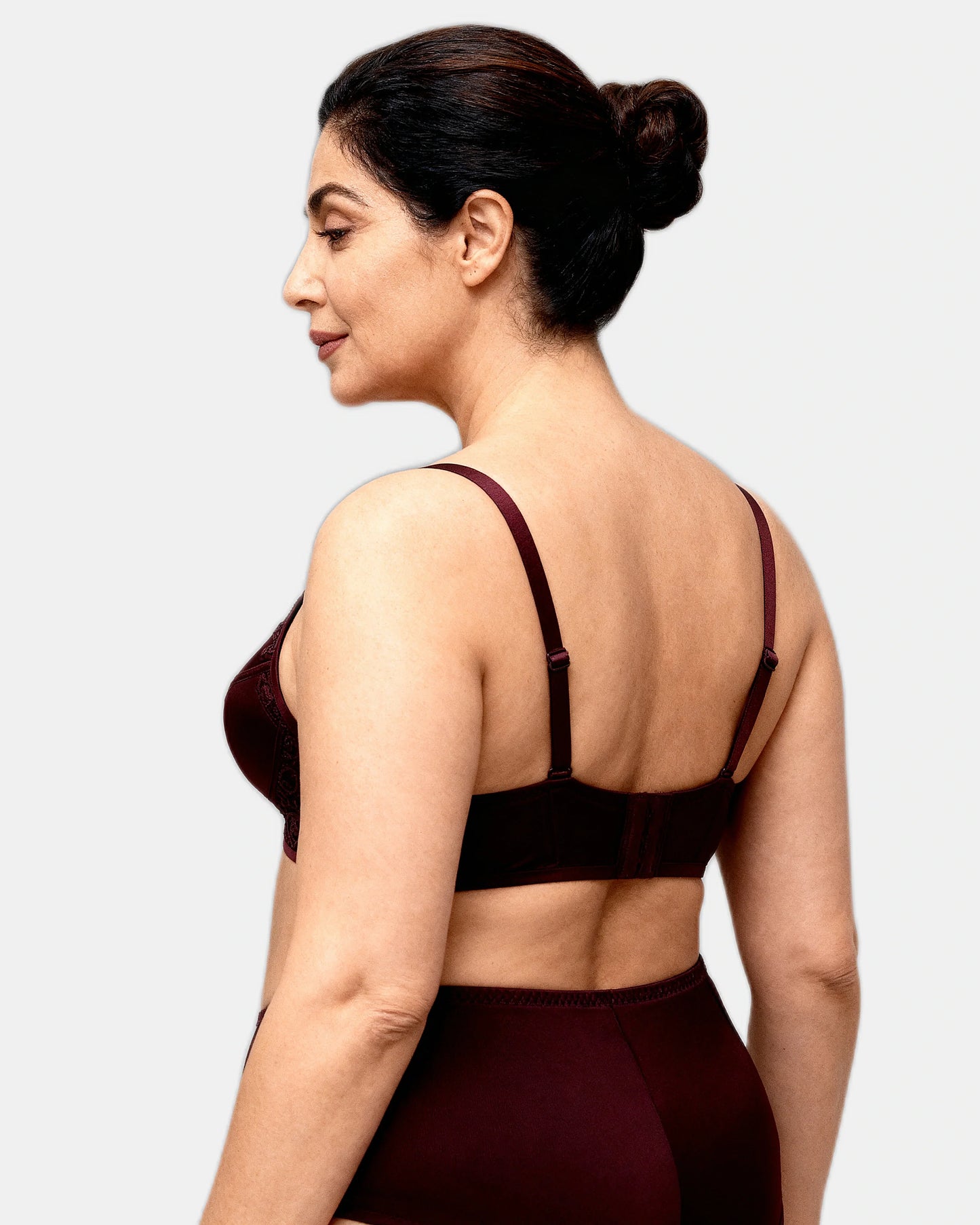 floral lace support bra Plum — Wear Rose