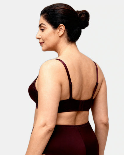 floral lace support bra Plum — Wear Rose