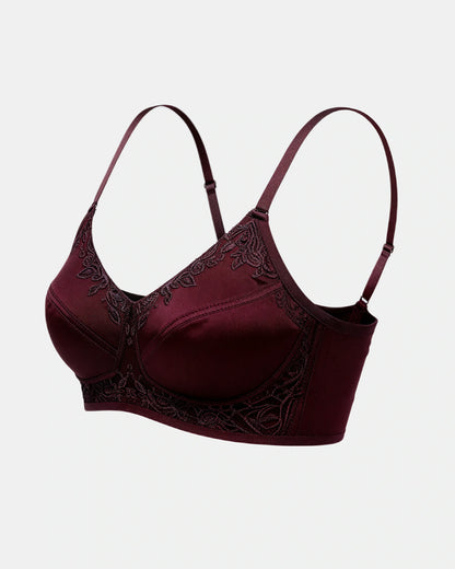 floral lace support bra Plum — Wear Rose