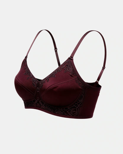 floral lace support bra Plum — Wear Rose