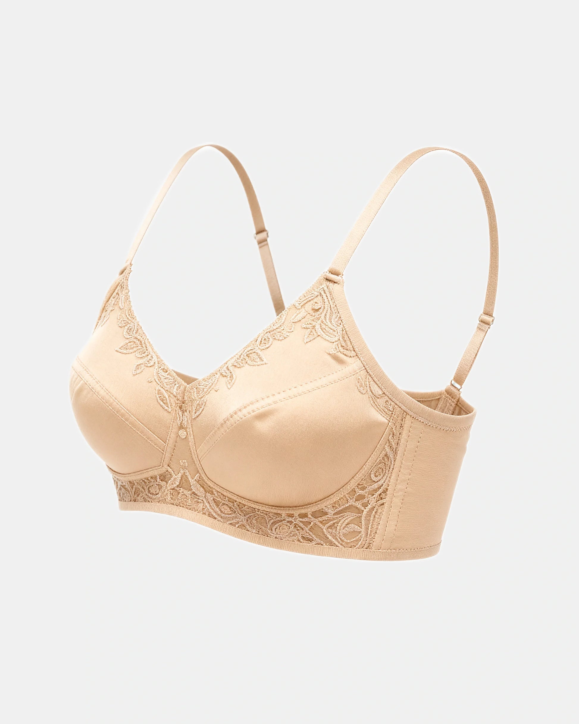 floral lace support bra Sand — Wear Rose