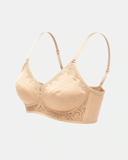 floral lace support bra Sand — Wear Rose