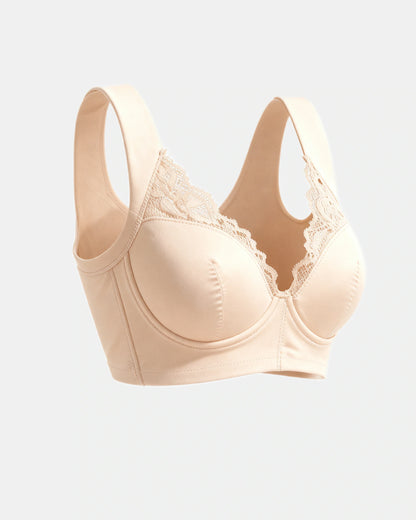 front closure lace bra Beige — Wear Rose