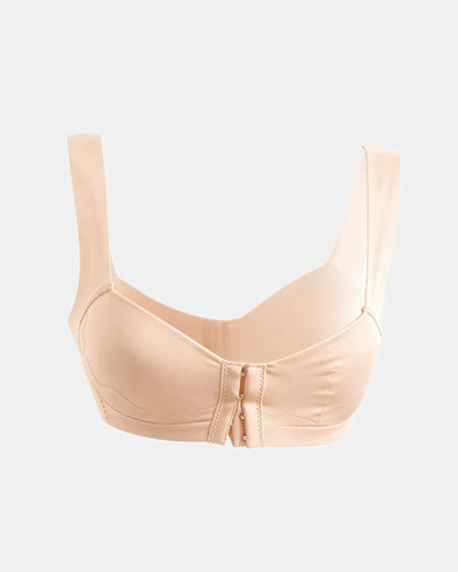 front closure lace trim bra Beige — Wear Rose