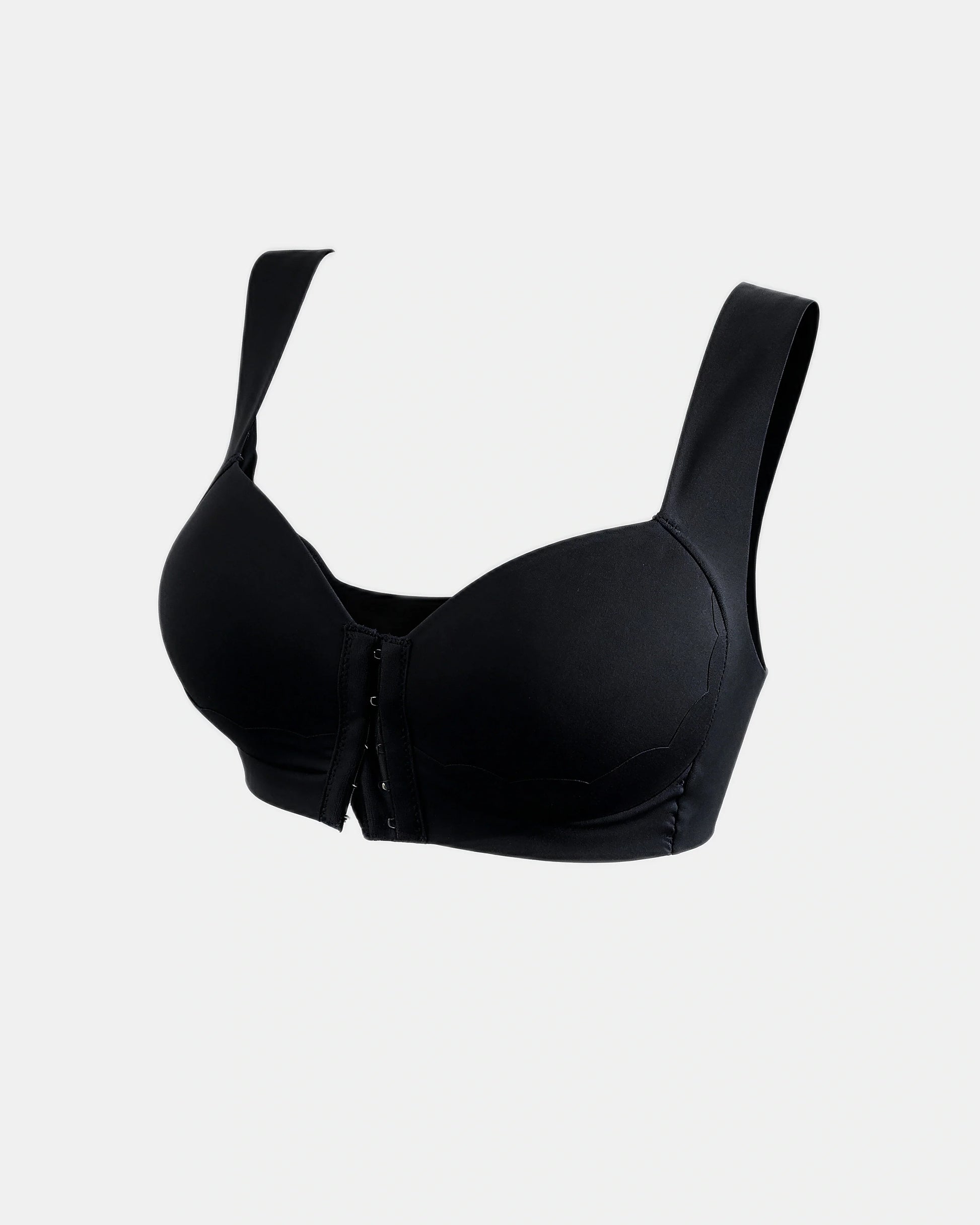 front closure lace trim bra Black — Wear Rose