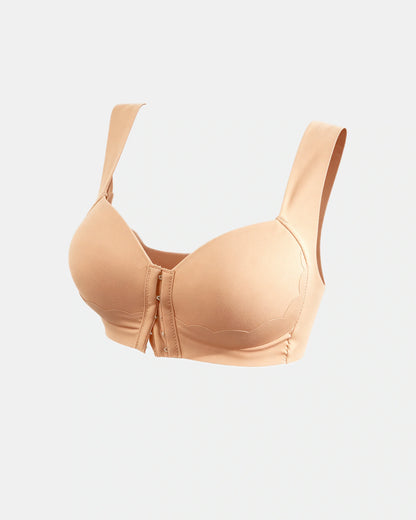 front closure lace trim bra Nude — Wear Rose