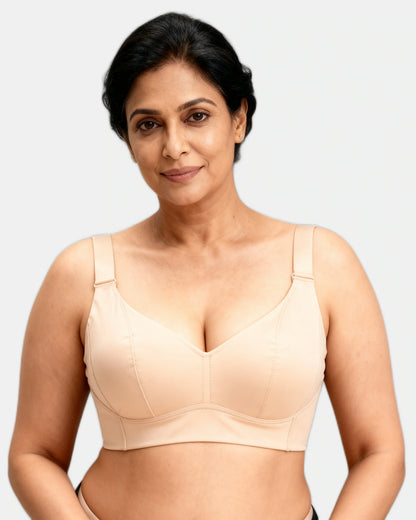 full coverage longline smoothing bra Beige — Wear Rose