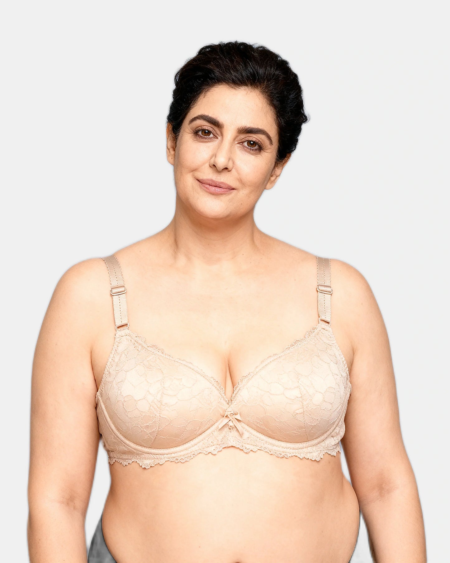 lace mesh push up bra Beige — Wear Rose