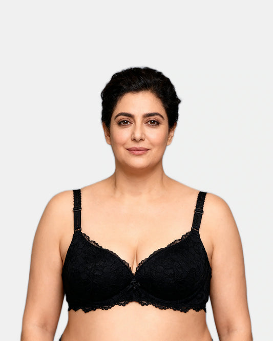 lace mesh push up bra Black — Wear Rose