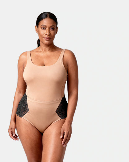 lace trim brief Taupe — Wear Rose