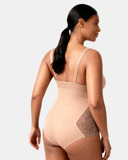 lace trim brief Taupe — Wear Rose