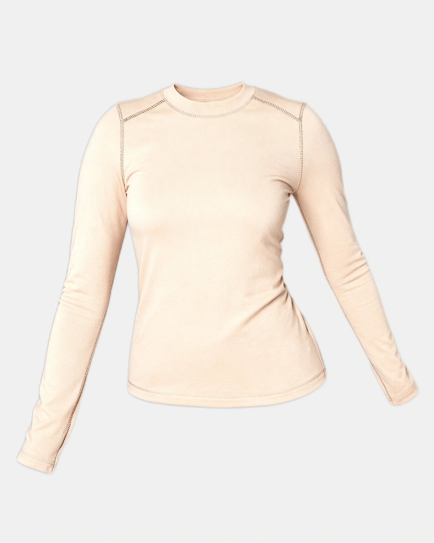 long sleeve baby tee Beige — Wear Rose