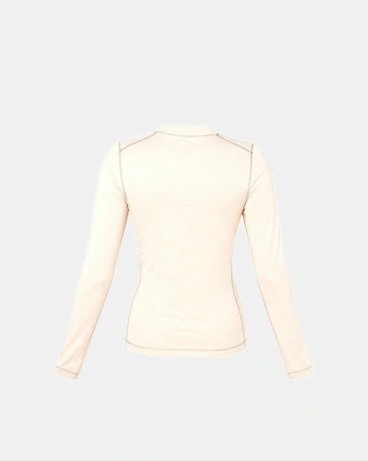 long sleeve baby tee Beige — Wear Rose