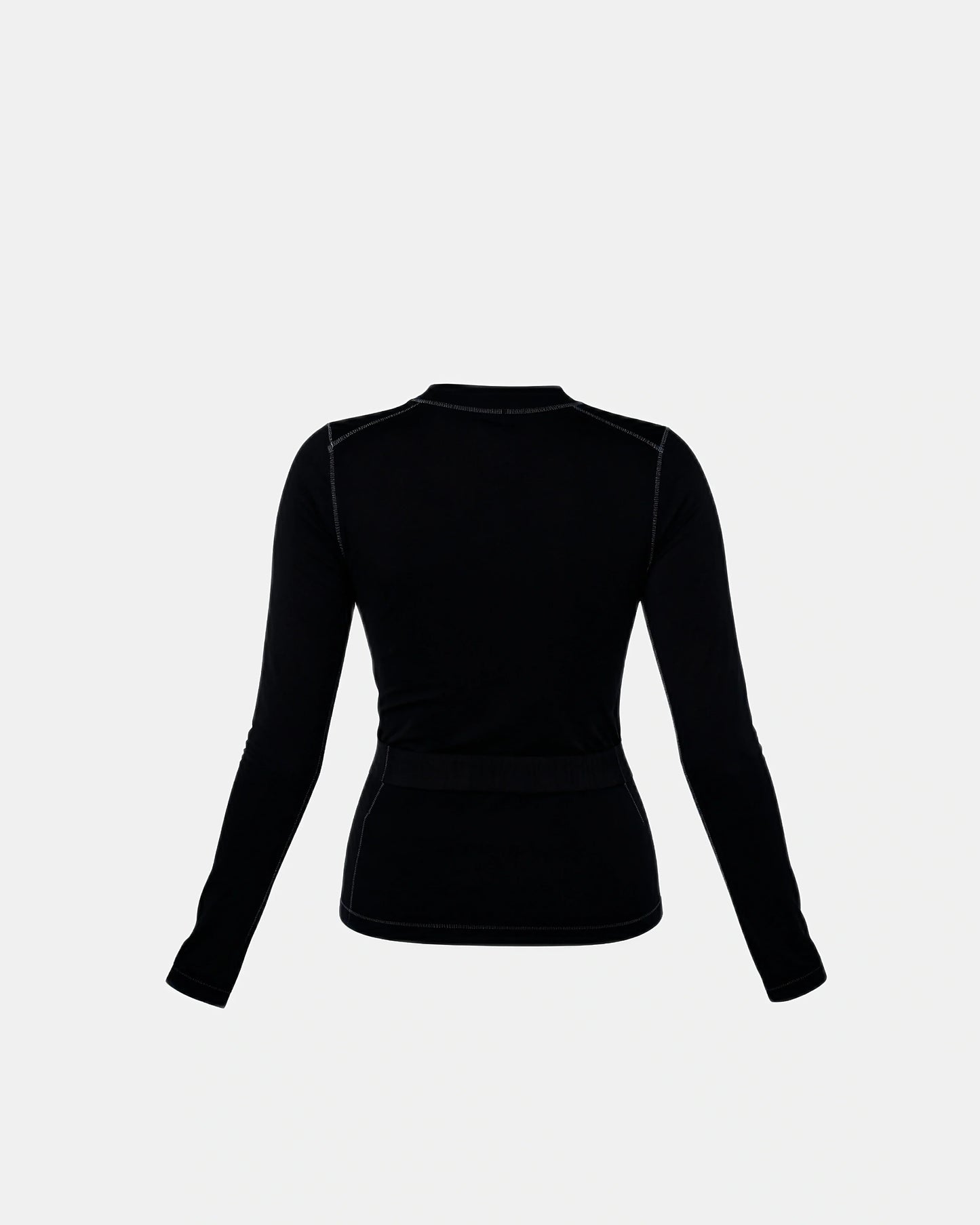 long sleeve baby tee Black — Wear Rose