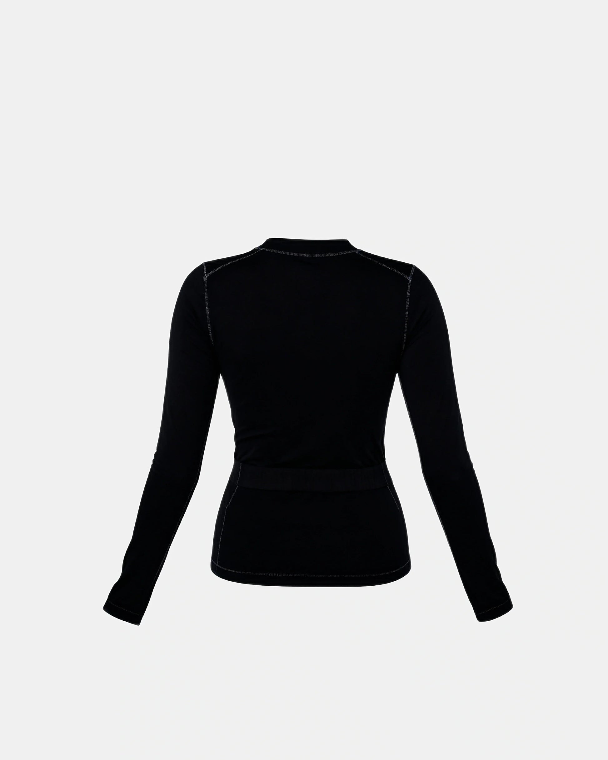 long sleeve baby tee Black — Wear Rose