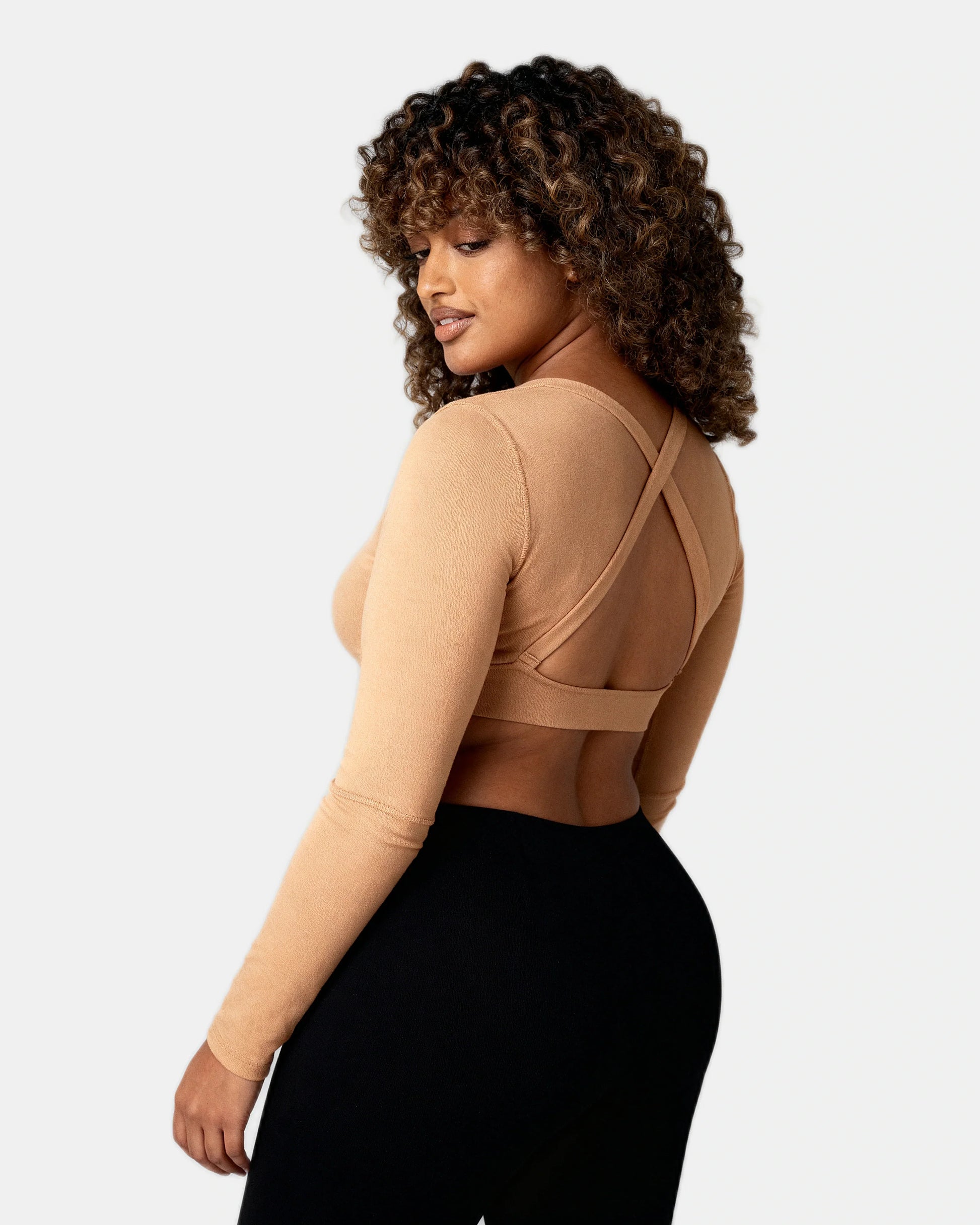 long sleeve baby tee Nude — Wear Rose