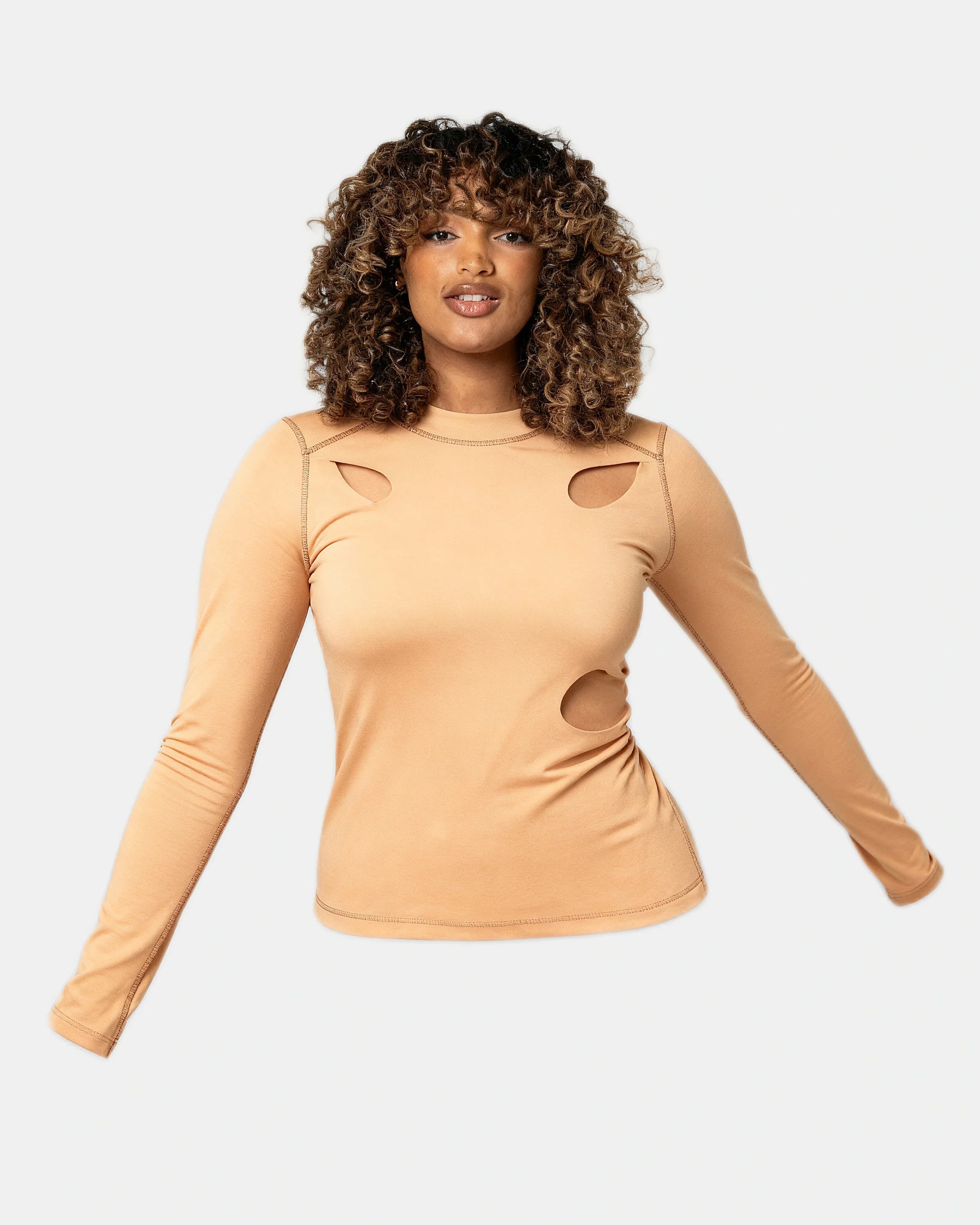 long sleeve baby tee Nude — Wear Rose