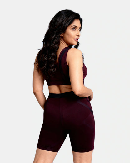 mesh sculpting high waist short Plum — Wear Rose