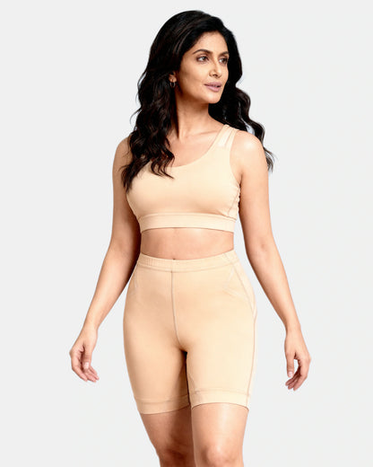 mesh sculpting high waist short Sand — Wear Rose