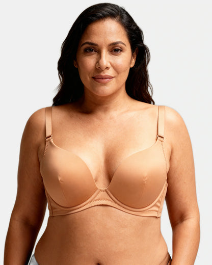 seamless strapless front closure bra Nude — Wear Rose