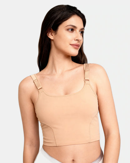 square neck ribbed tank Nude — Wear Rose