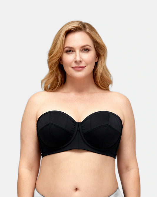 strapless wrap bra Black — Wear Rose