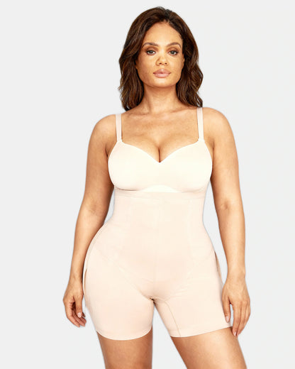 ultra high waisted bbl shorts Beige — Wear Rose
