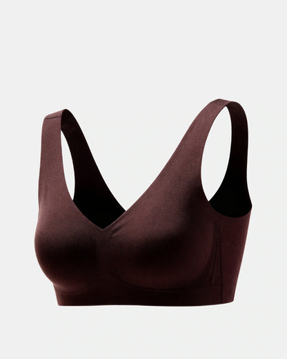 v neck wireless support bra Aubergine — Wear Rose