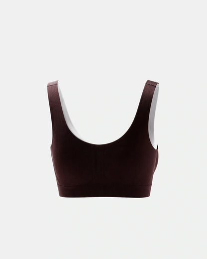 v neck wireless support bra Aubergine — Wear Rose