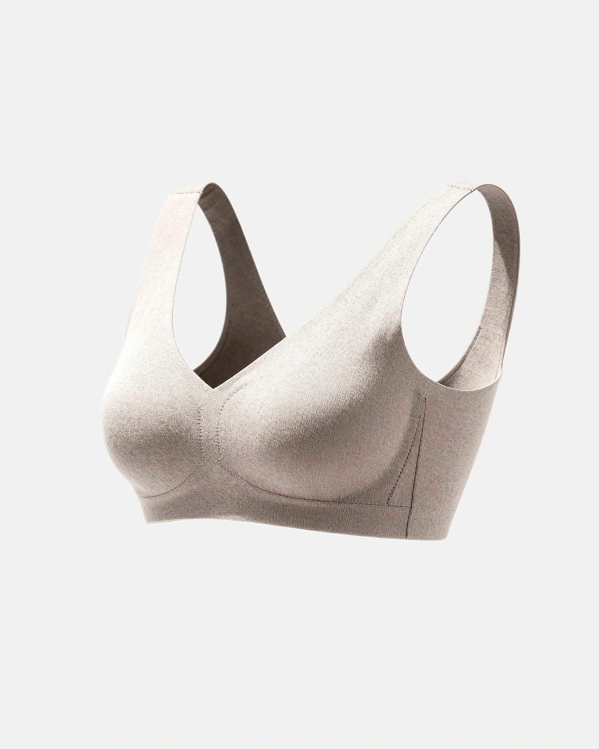 v neck wireless support bra Moon Grey — Wear Rose