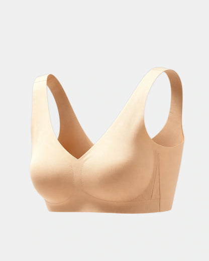 v neck wireless support bra Sand — Wear Rose